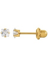 ravishing teensy-weensy cubic zirconia gold earrings for babies and kids